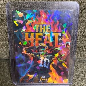 Custom Jordan Love The Heat Cracked ice 1/1 card! Green Bay Packers